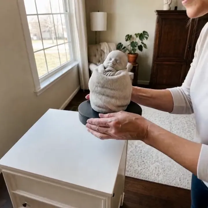 Sculpture of a sleeping newborn